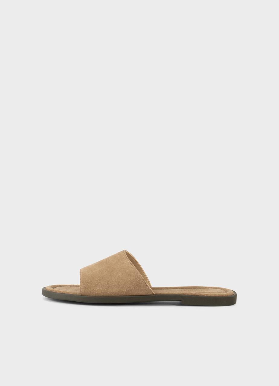 Zaida sandały Bezowy, Zamsz