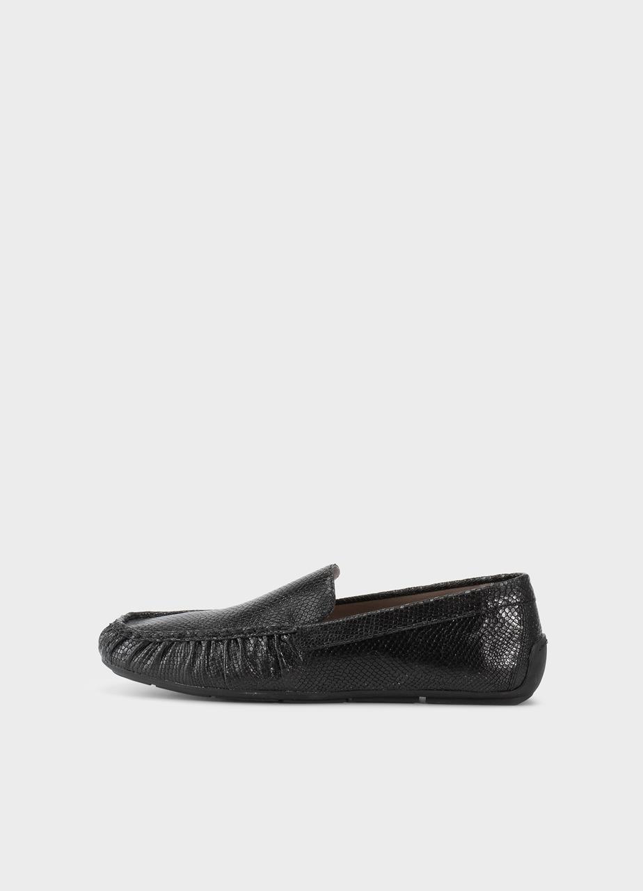 Mika loafers BLACK EMBOSSED LEATHER
