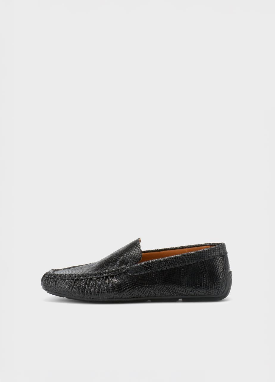Mika loafers BLACK EMBOSSED LEATHER