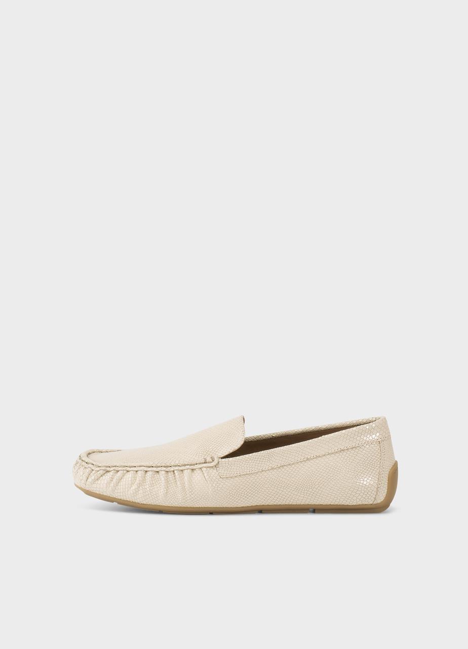 Mika loafers BEIGE EMBOSSED LEATHER
