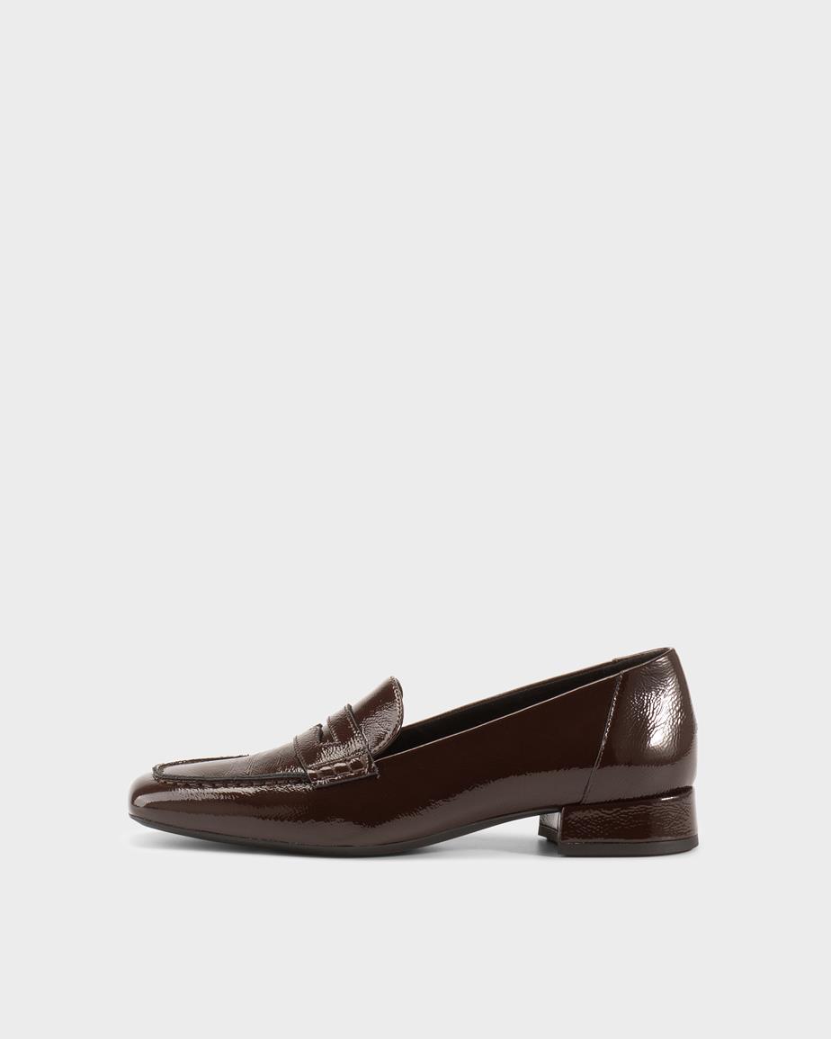 Debbi loafer Dunkelbraunes, Lackleder