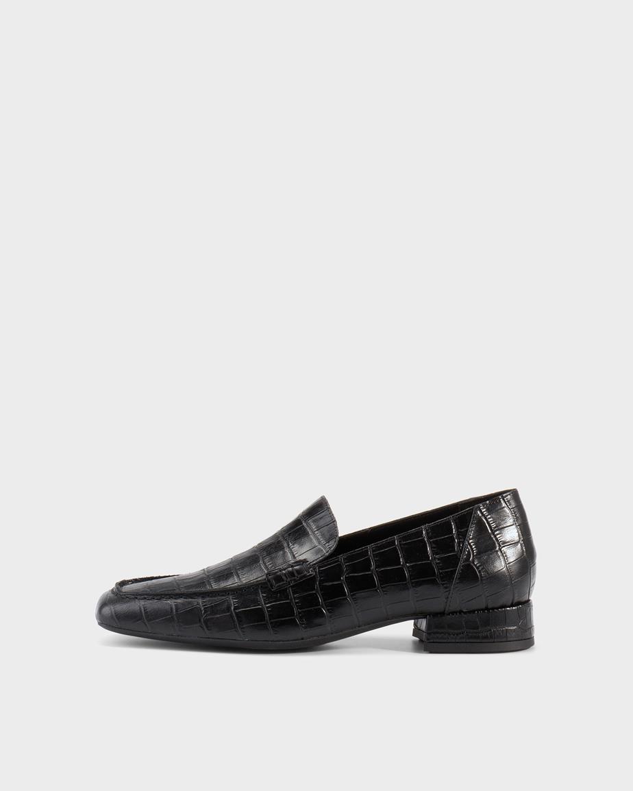Debbi loafer Schwarzes, Geprägtes Leder