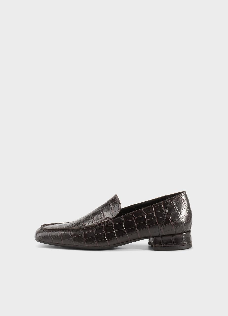 Debbi loafers DARK BROWN EMBOSSED LEATHER