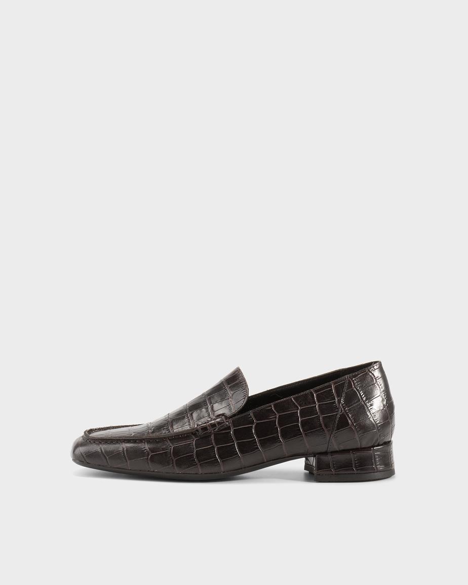 Debbi loafer Dunkelbraunes, Geprägtes Leder