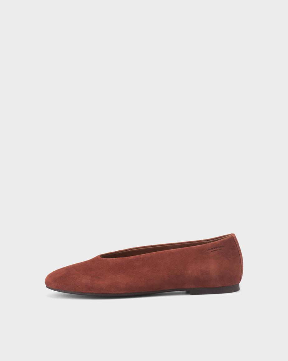 Aleya ballerina's Donkerrood, Suède