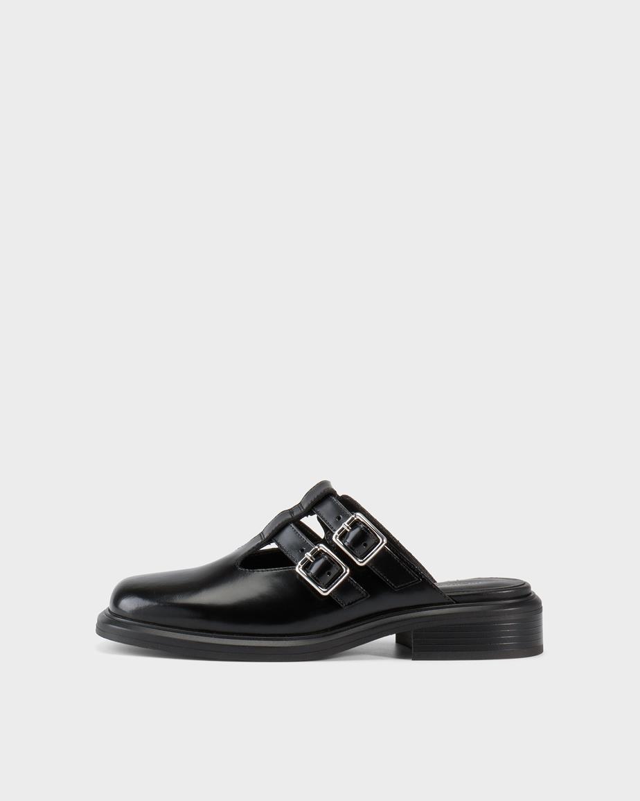Ellis mules Black, Polished Leather