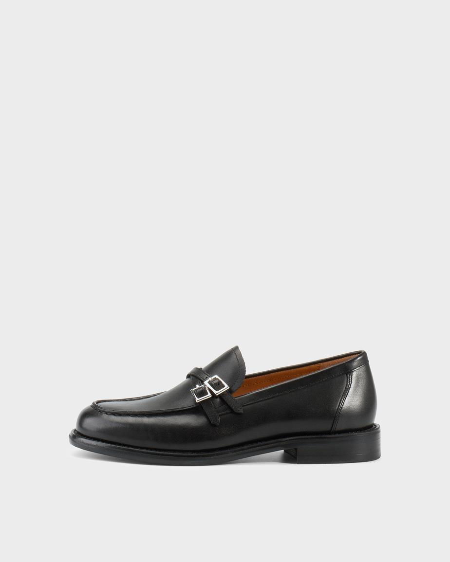 Linn loafer Schwarzes, Leder