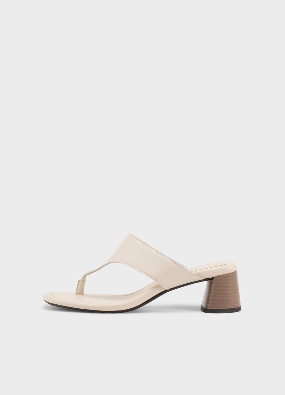 Evie heeled sandals Beige, Leather