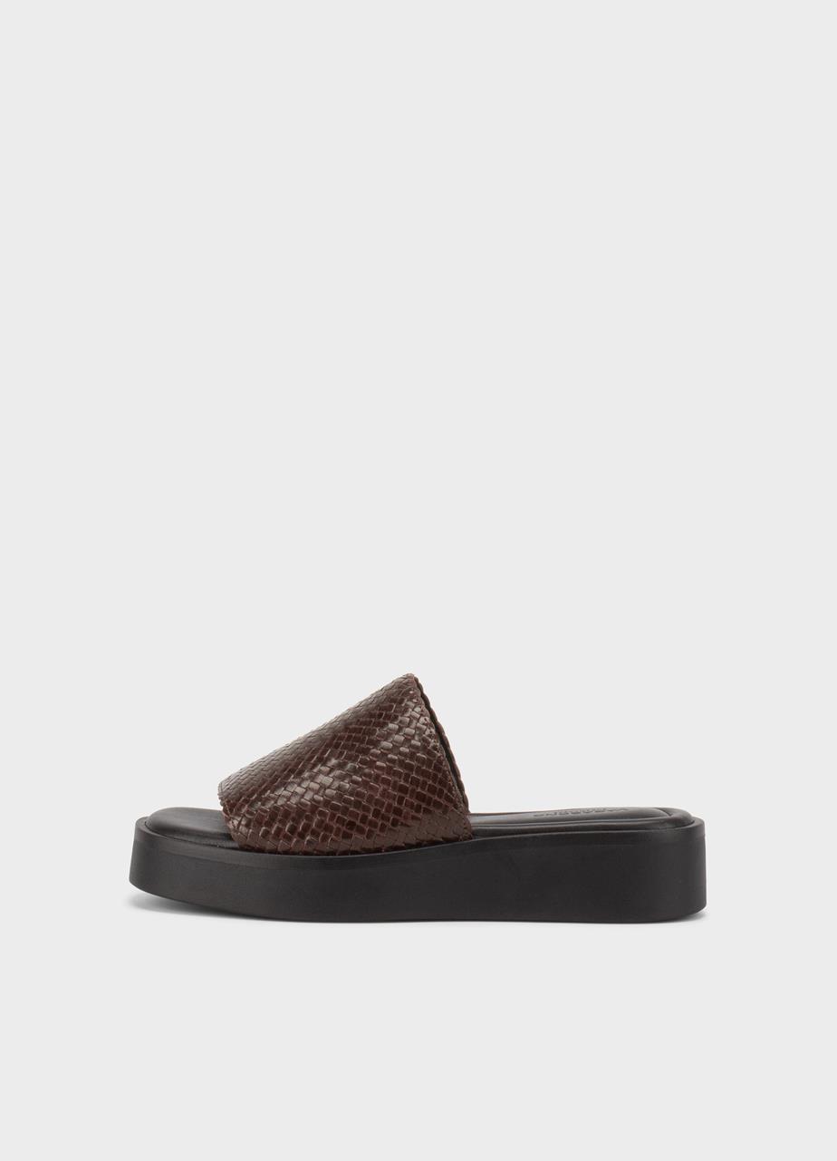Danya sandals Dark Brown, Braided Leather