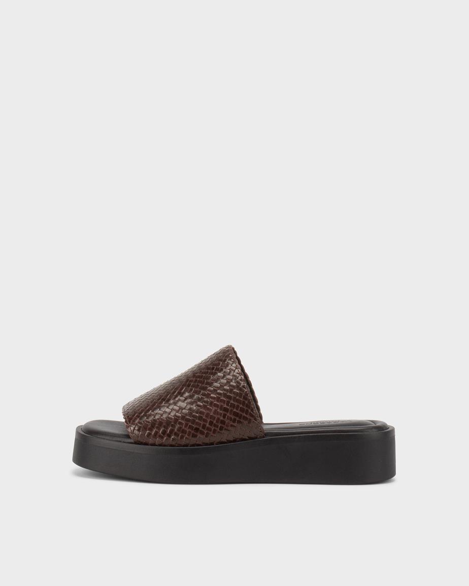 Danya sandaler Mörkbrun, Flätat Skinn