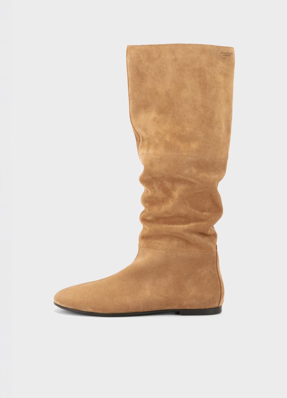 Aleya høje støvler Beige, Ruskind