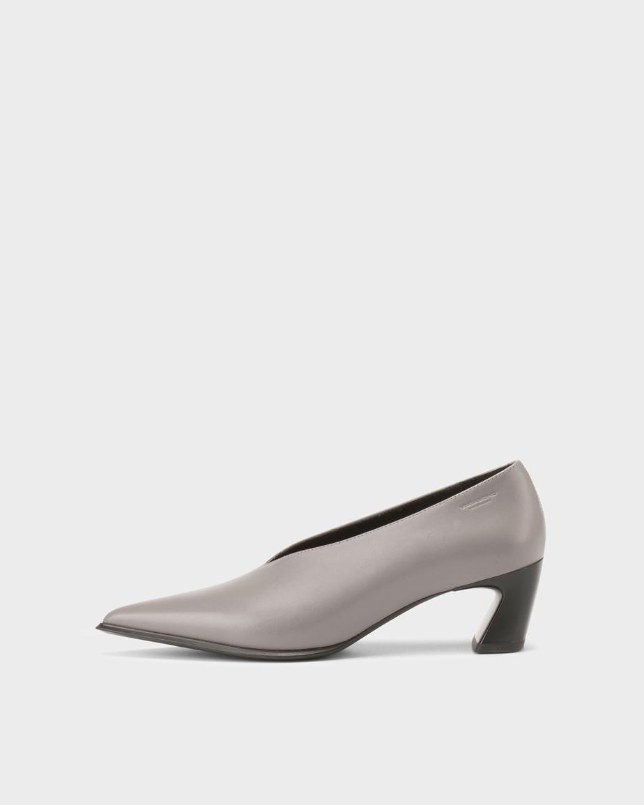 Ilona pantofi cu toc Gri Deschis, Piele