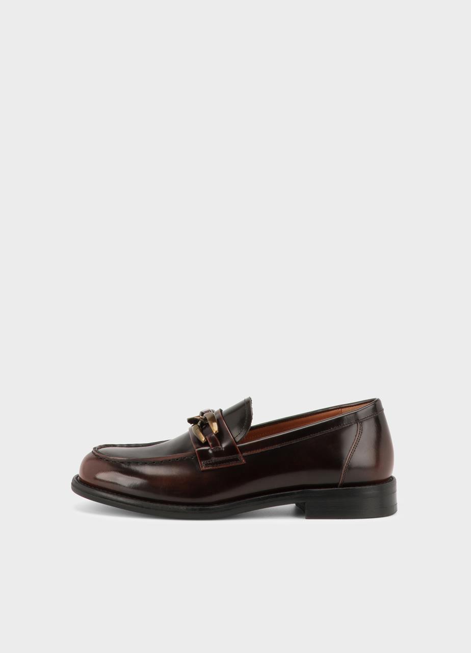 Linn loafer Brun, Polert Skinn