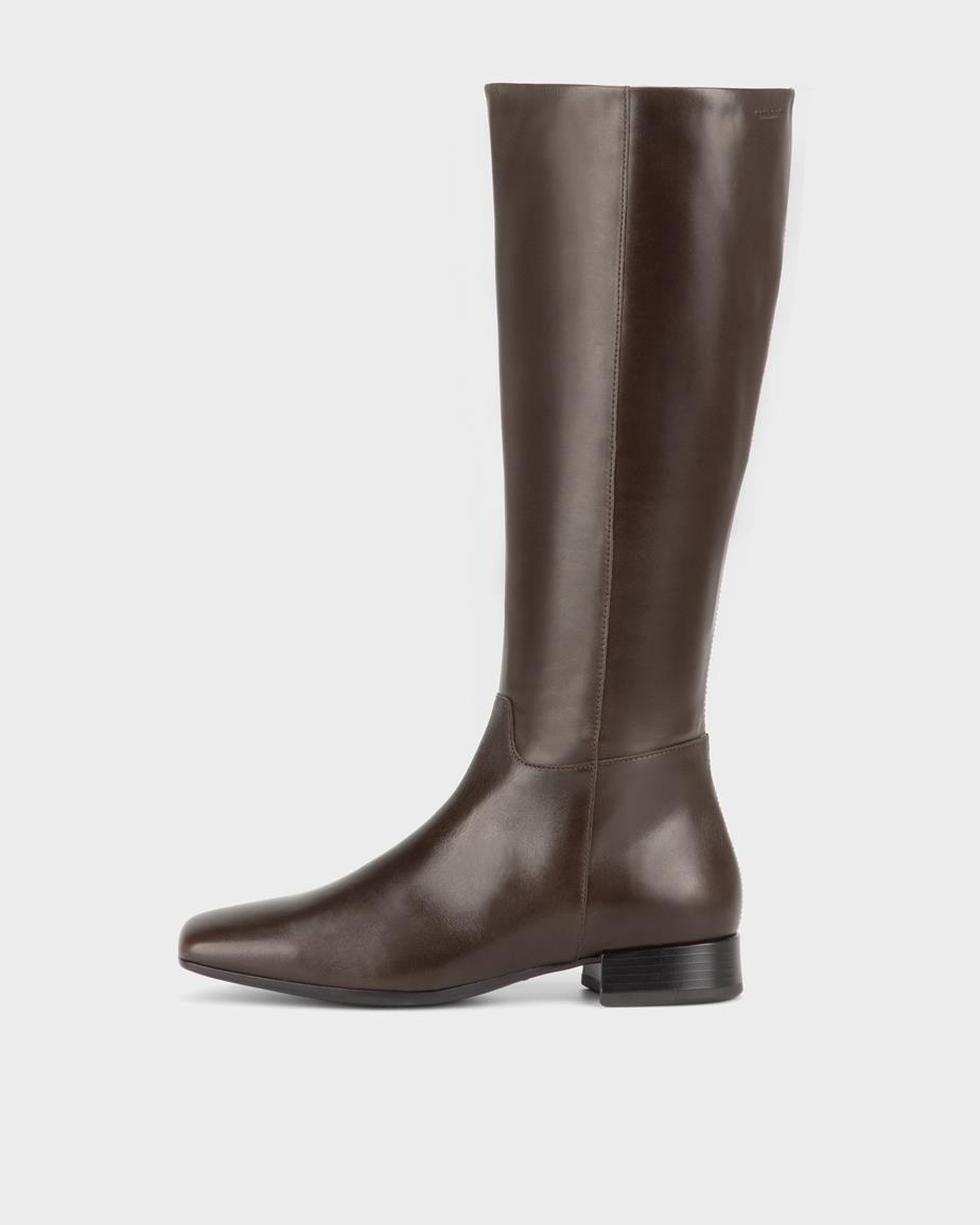 Mona tall boots Dark Brown, Leather