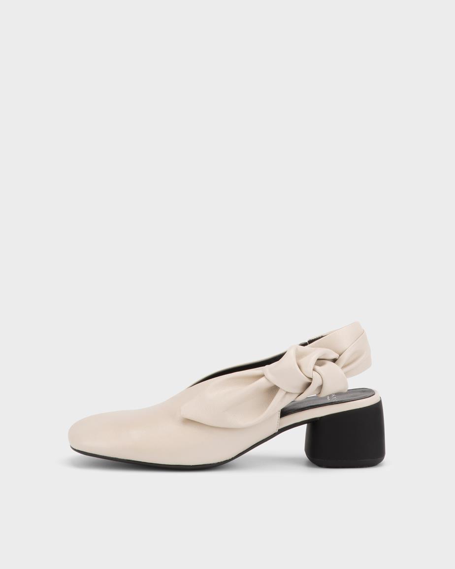 Livia pantofi cu toc Bej, Piele