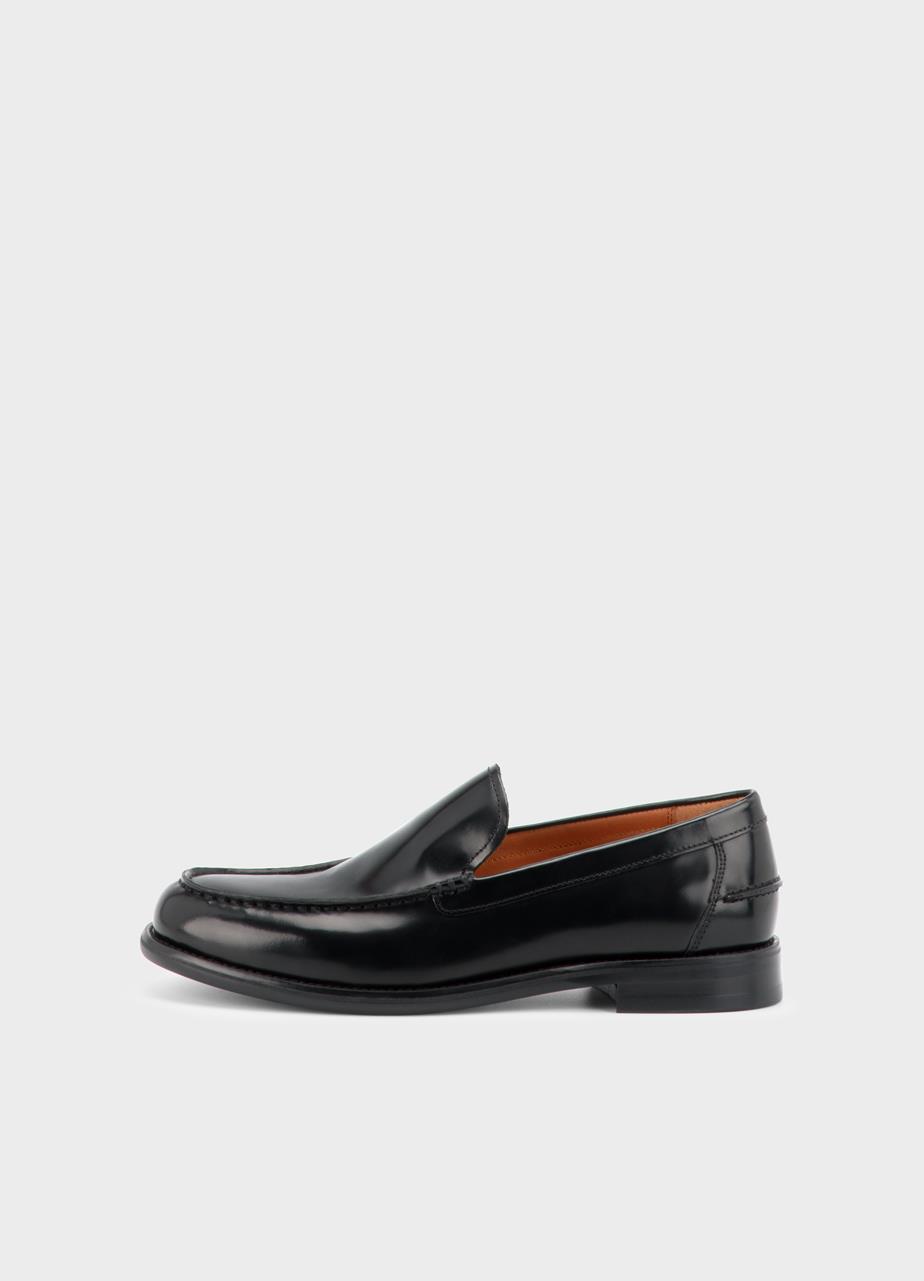 Steven mocassins Noir, Cuir Glacé