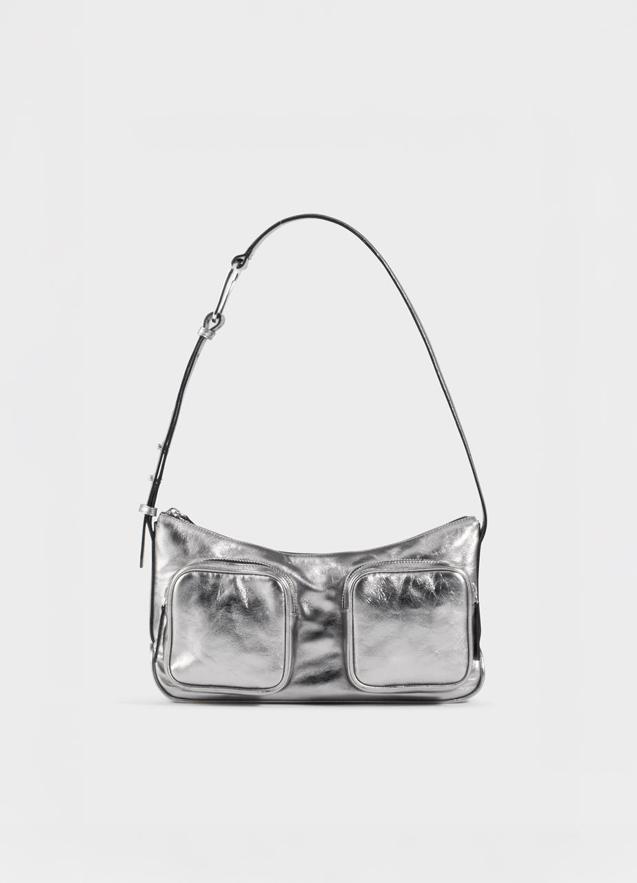 Valence tas ZILVER METALLIC LEER