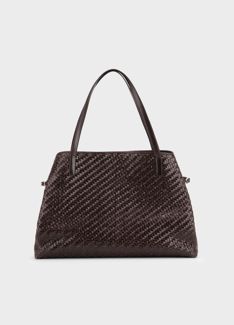 Cannes bag Brown, Braided Leather