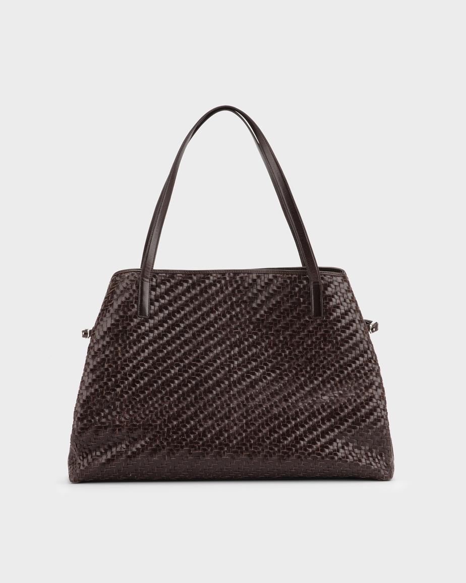 Cannes borsa Marrone, Intrecciato
