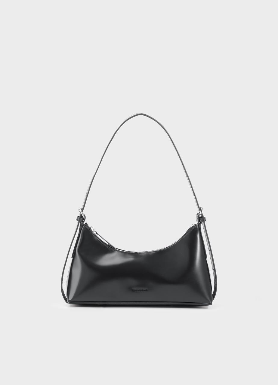 Bari mini väska Svart, Polerat Skinn