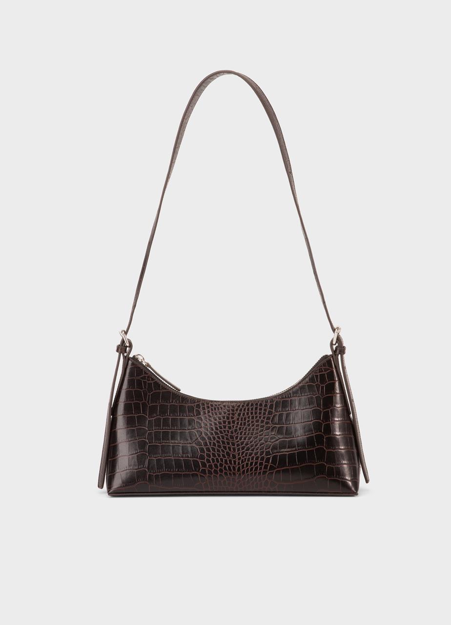Bari mini tasche Braunes, Geprägtes Leder
