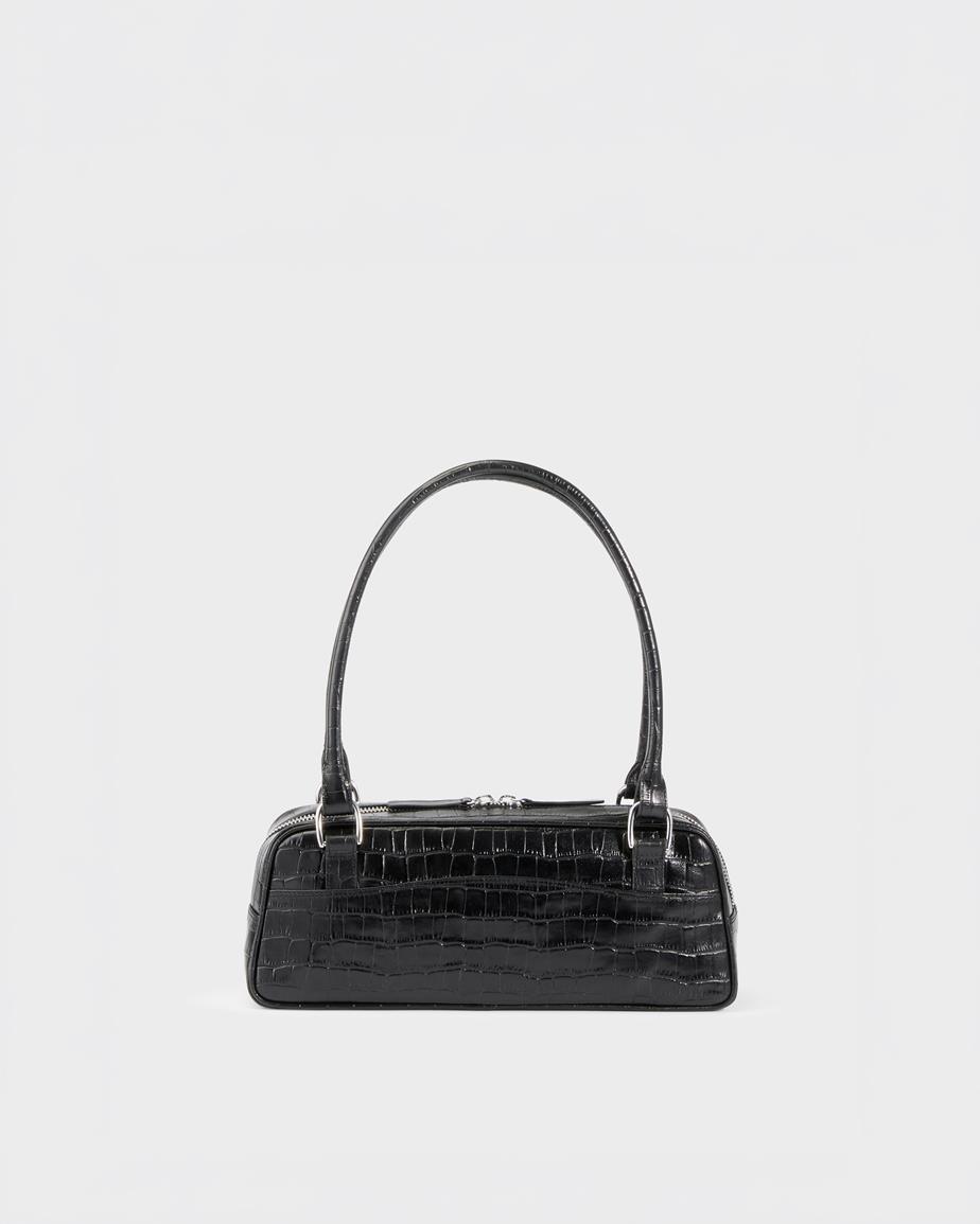 Nomi mini tasche Schwarzes, Geprägtes Leder