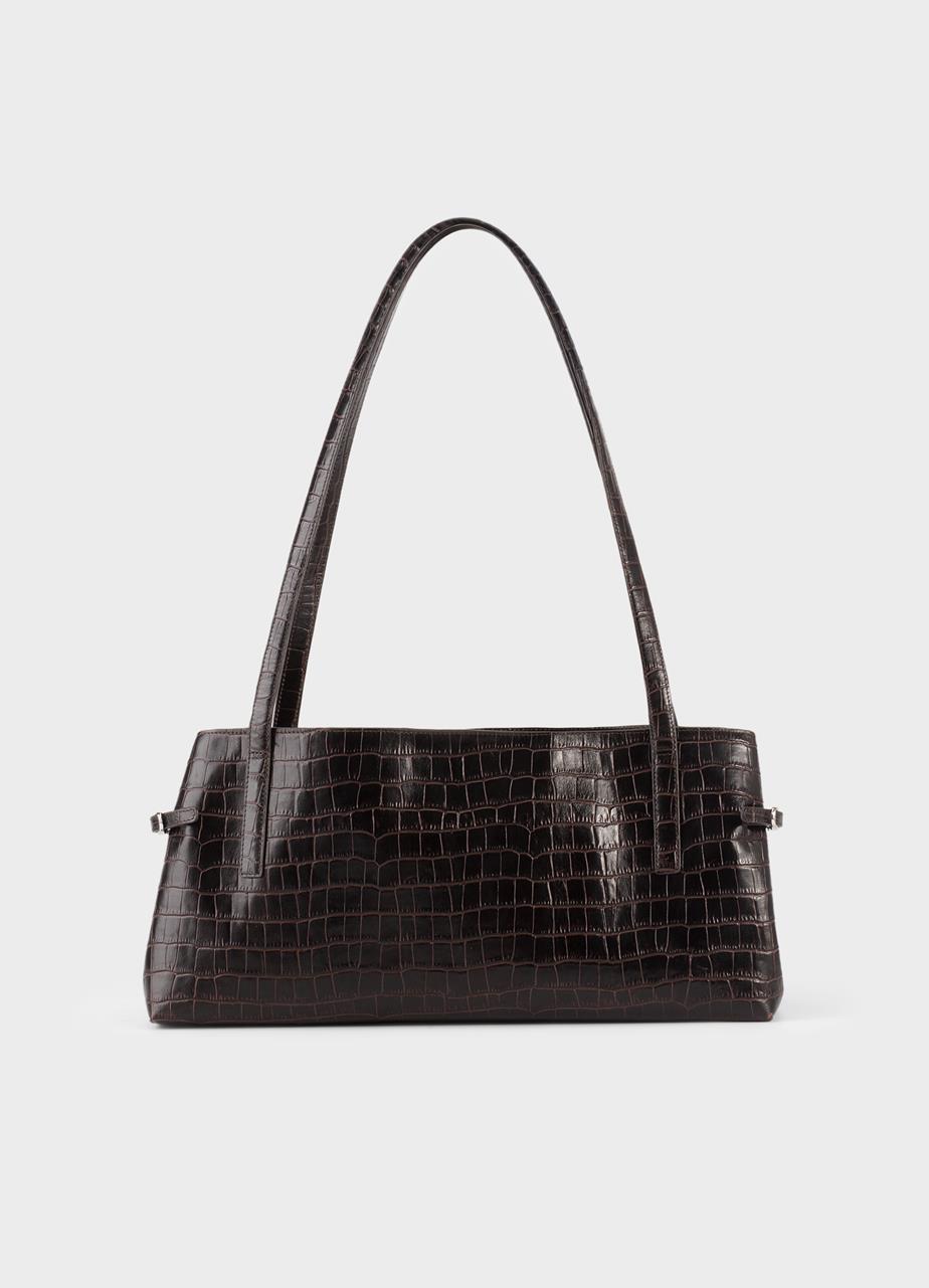 Cannes mını bag Brown, Embossed Leather