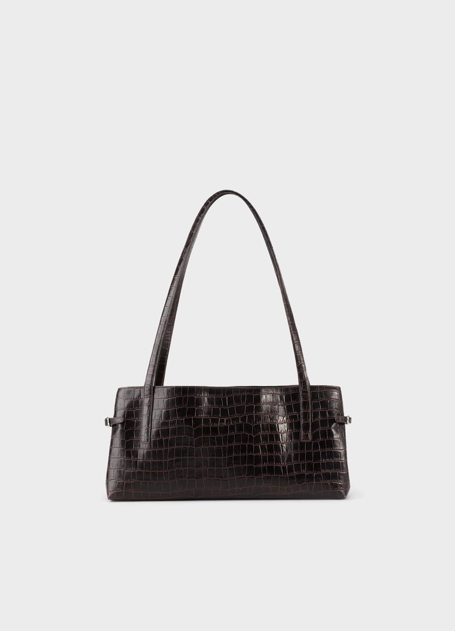 Cannes mini väska Brun, Präglat Skinn