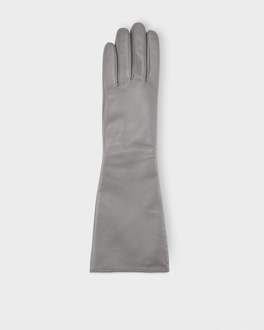 Extra long glove w Cinzento-Claro, Couro
