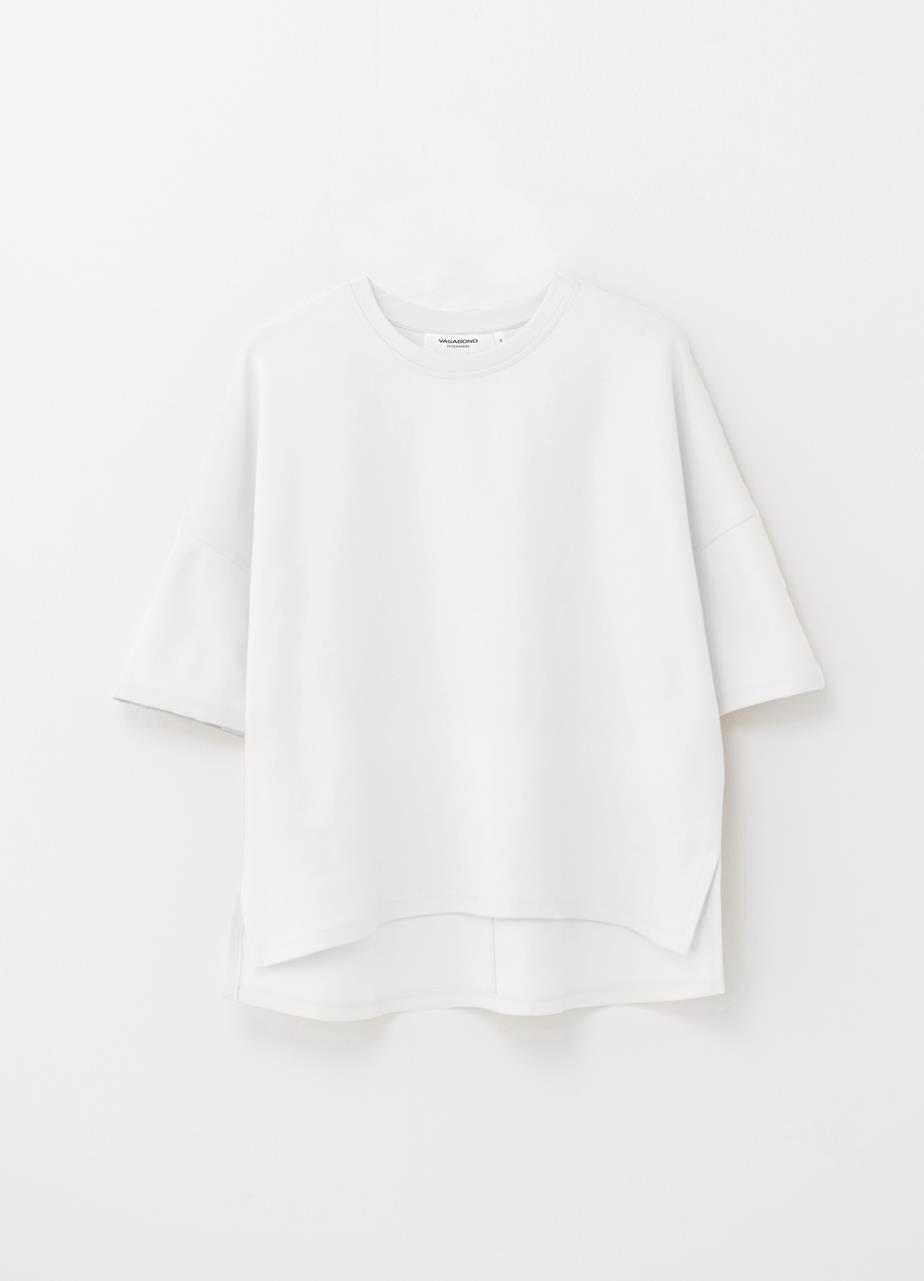 Boxy t-shirt w White textile