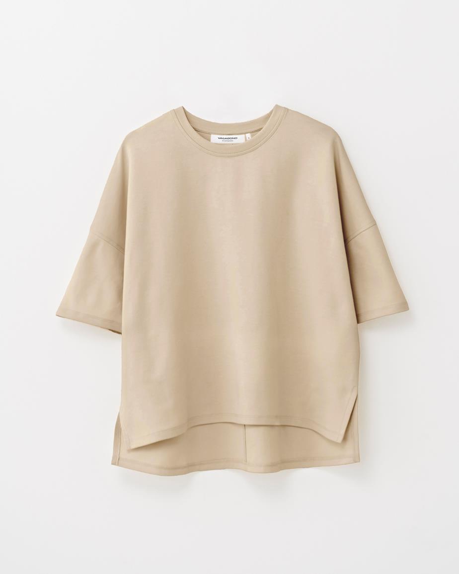 Boxy t-shirt w Beiges, Textil