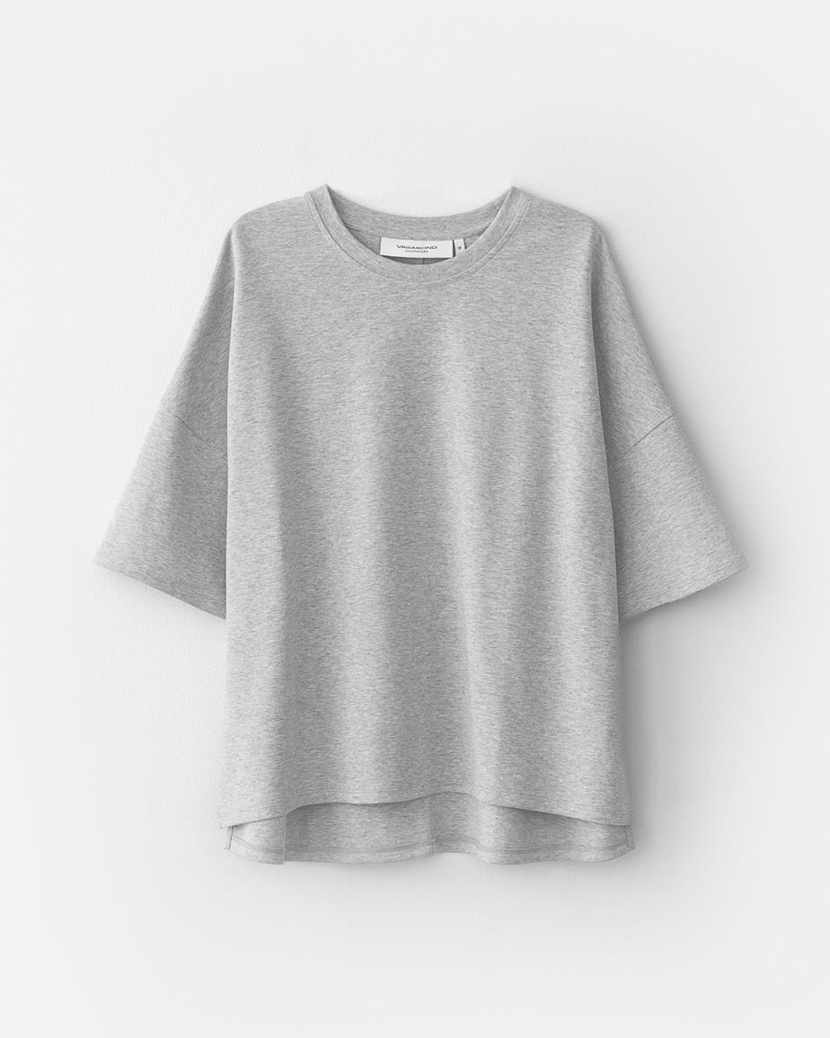 Boxy t-shirt w Grey, Textile