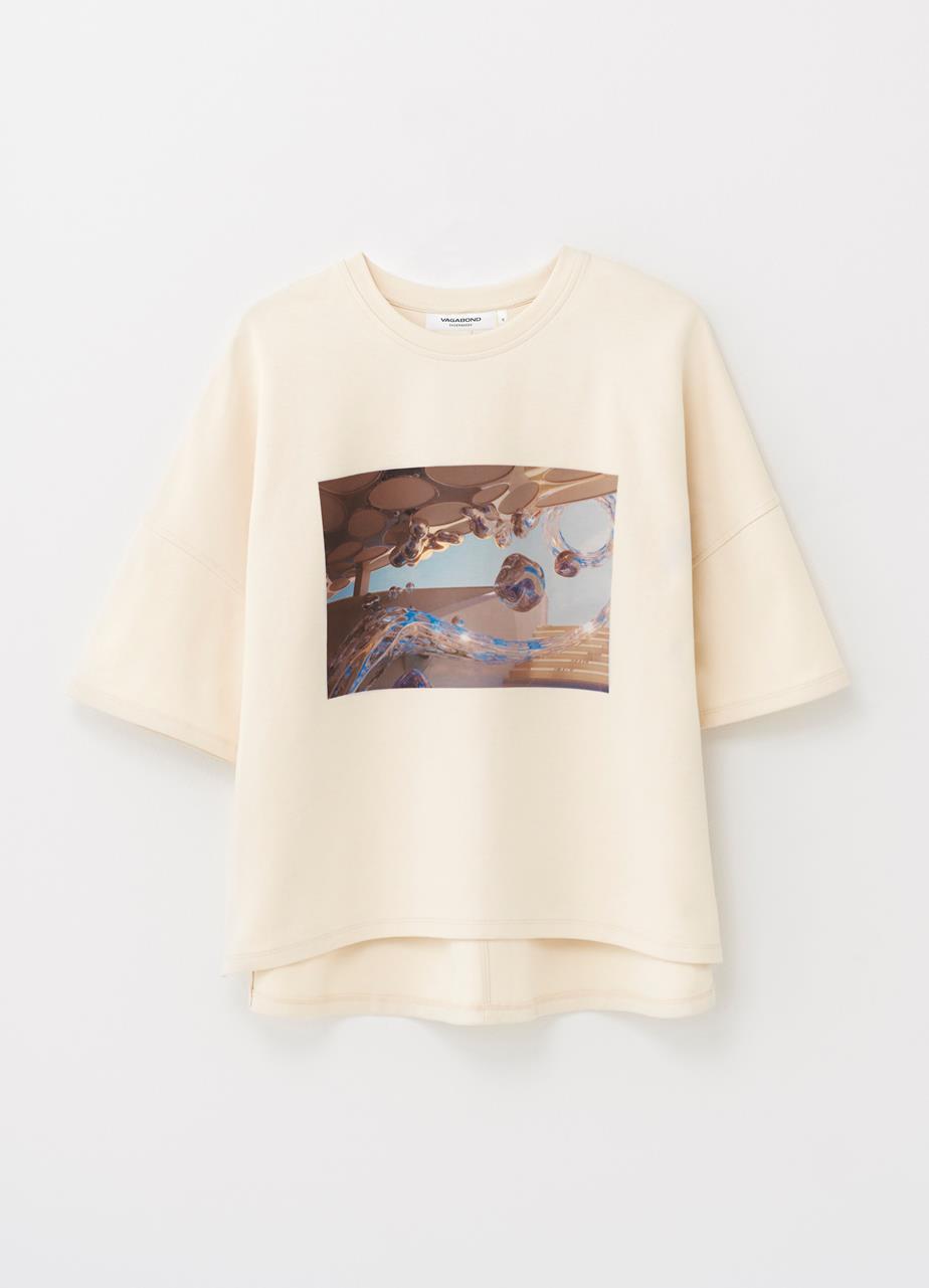 Boxy t-shirt x micky ho Off White tekstil 