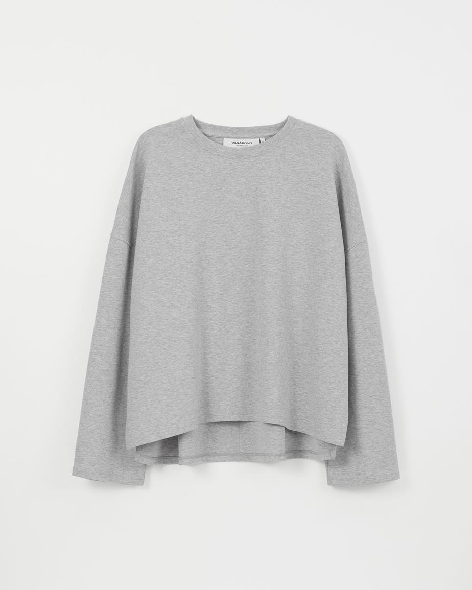 Boxy long sleeve t-shirt w Grijs, Textiel