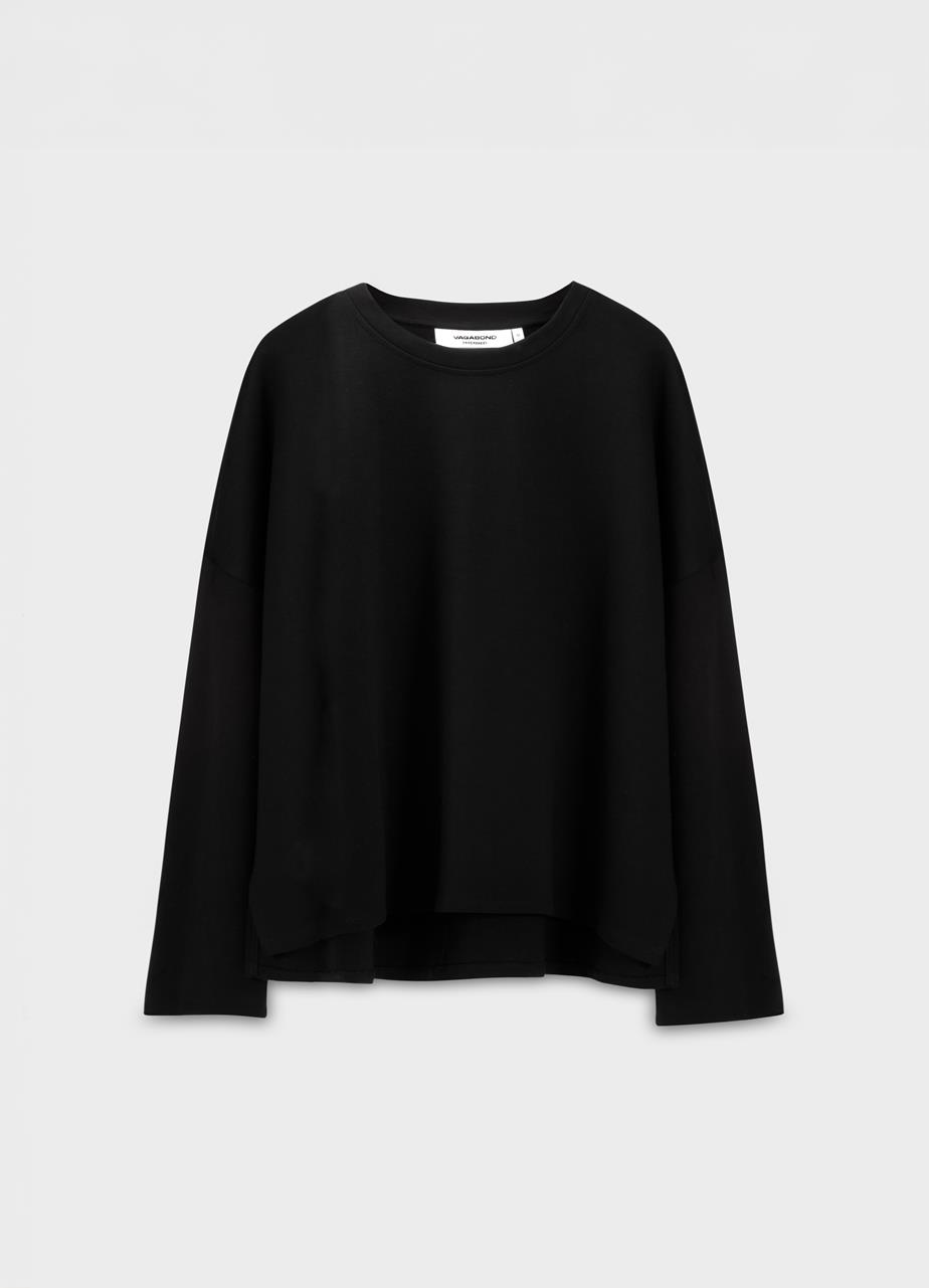 Boxy long sleeve t-shirt w Svart textil