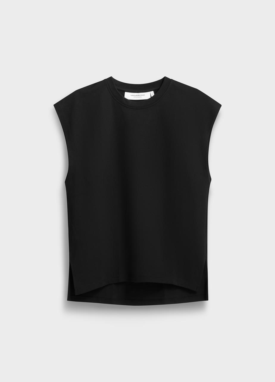 Boxy tank top Svart textil