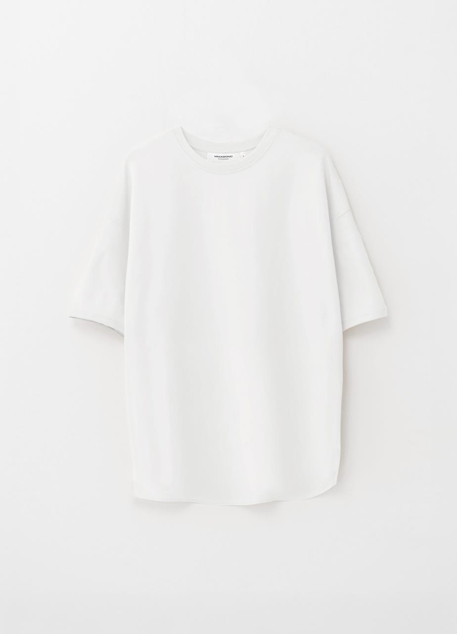 Boxy t-shirt m Weiss textil