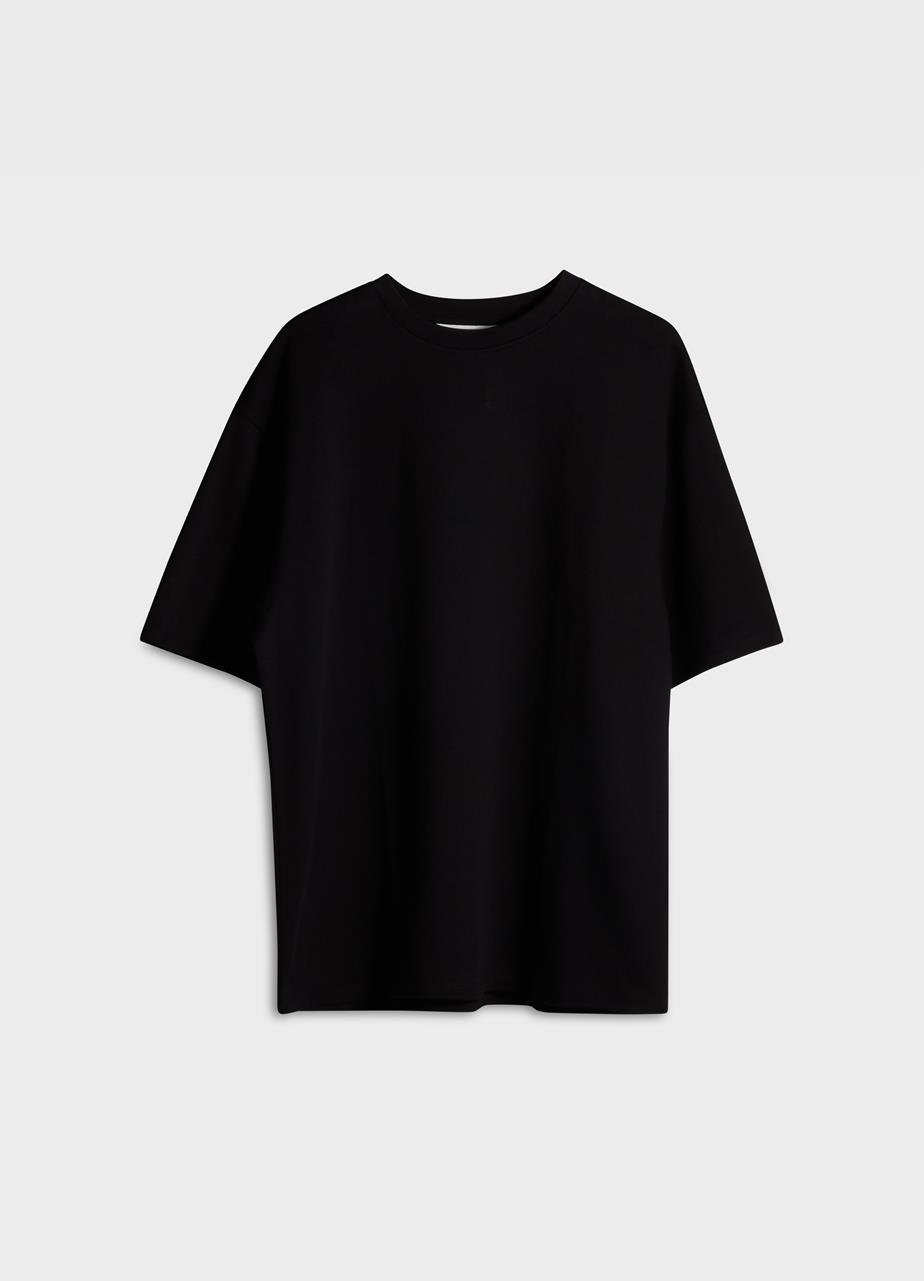 Boxy t-shirt m Nero tessuto