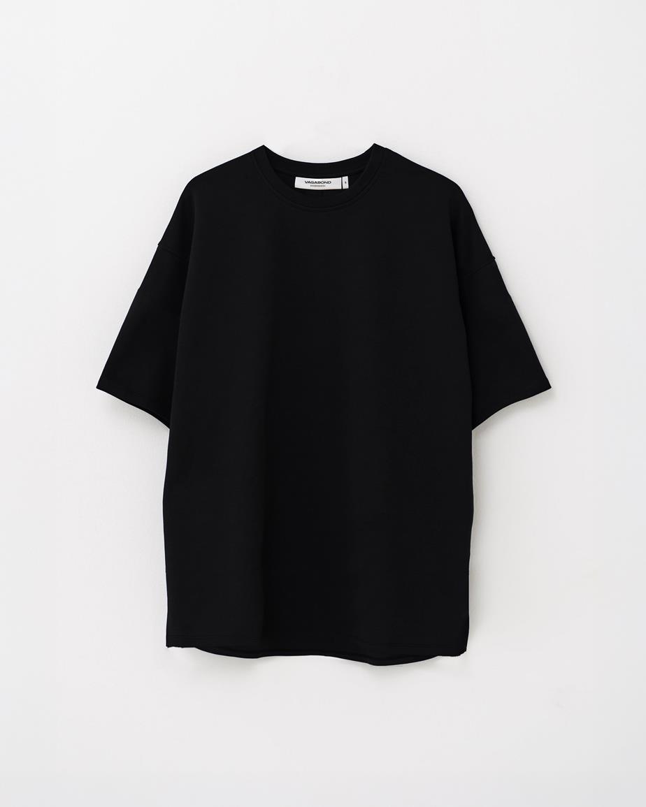 Boxy t-shirt m Noir, Textile