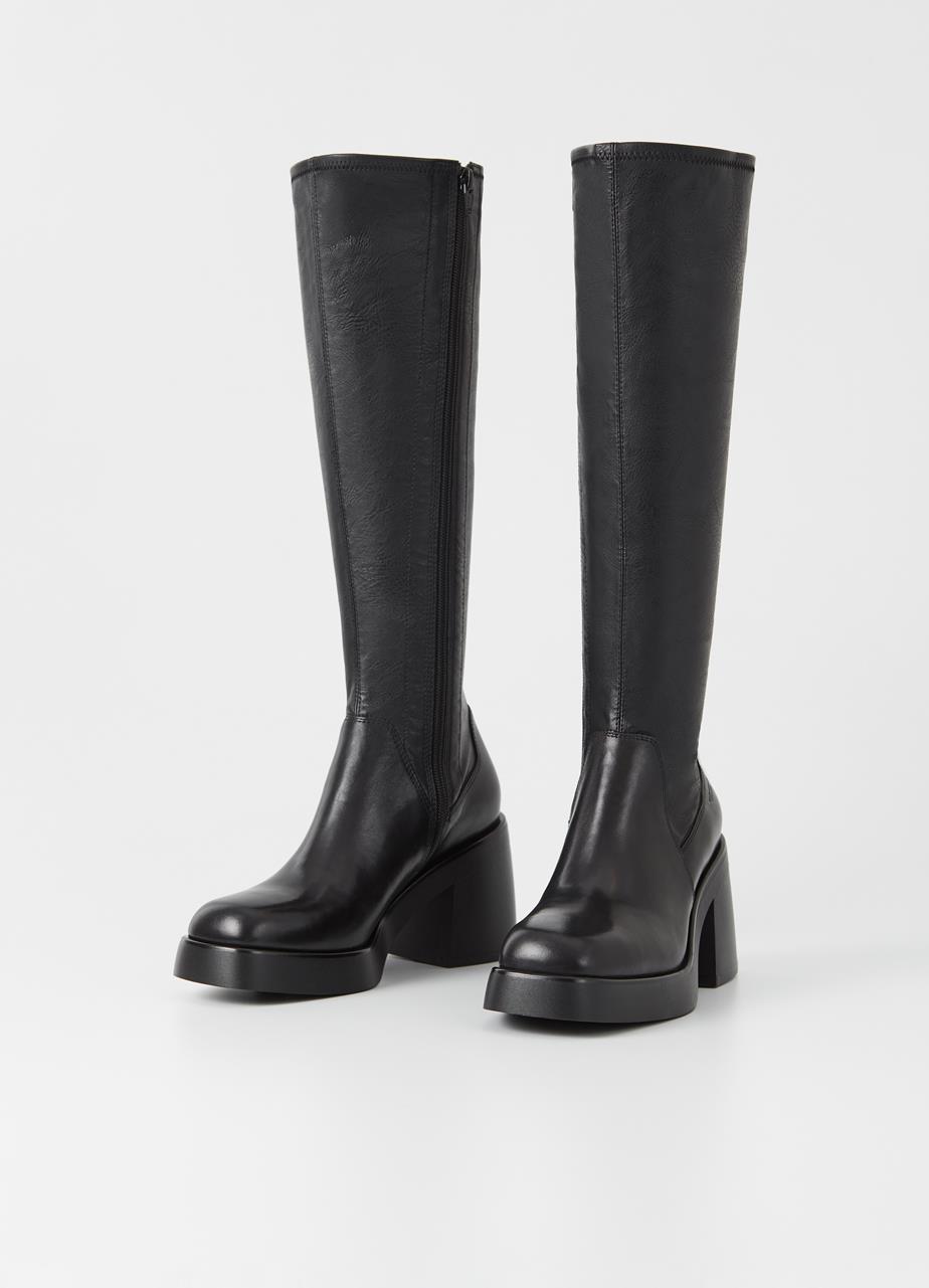 Brooke tall boots Black leather/comb