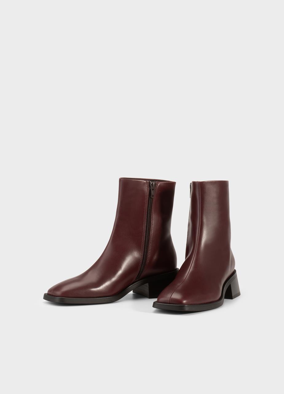Blanca ankle boots Dark Red, Leather