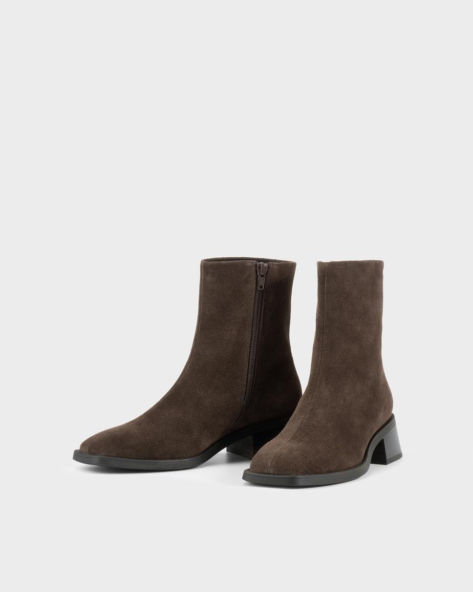 Blanca ankle boots Dark Brown, Suede