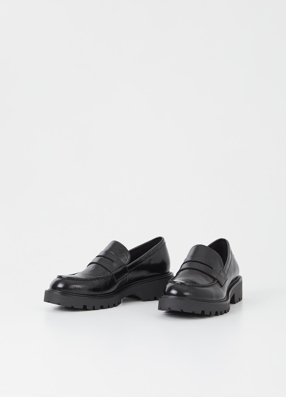 Kenova loafer Svart lackat skinn