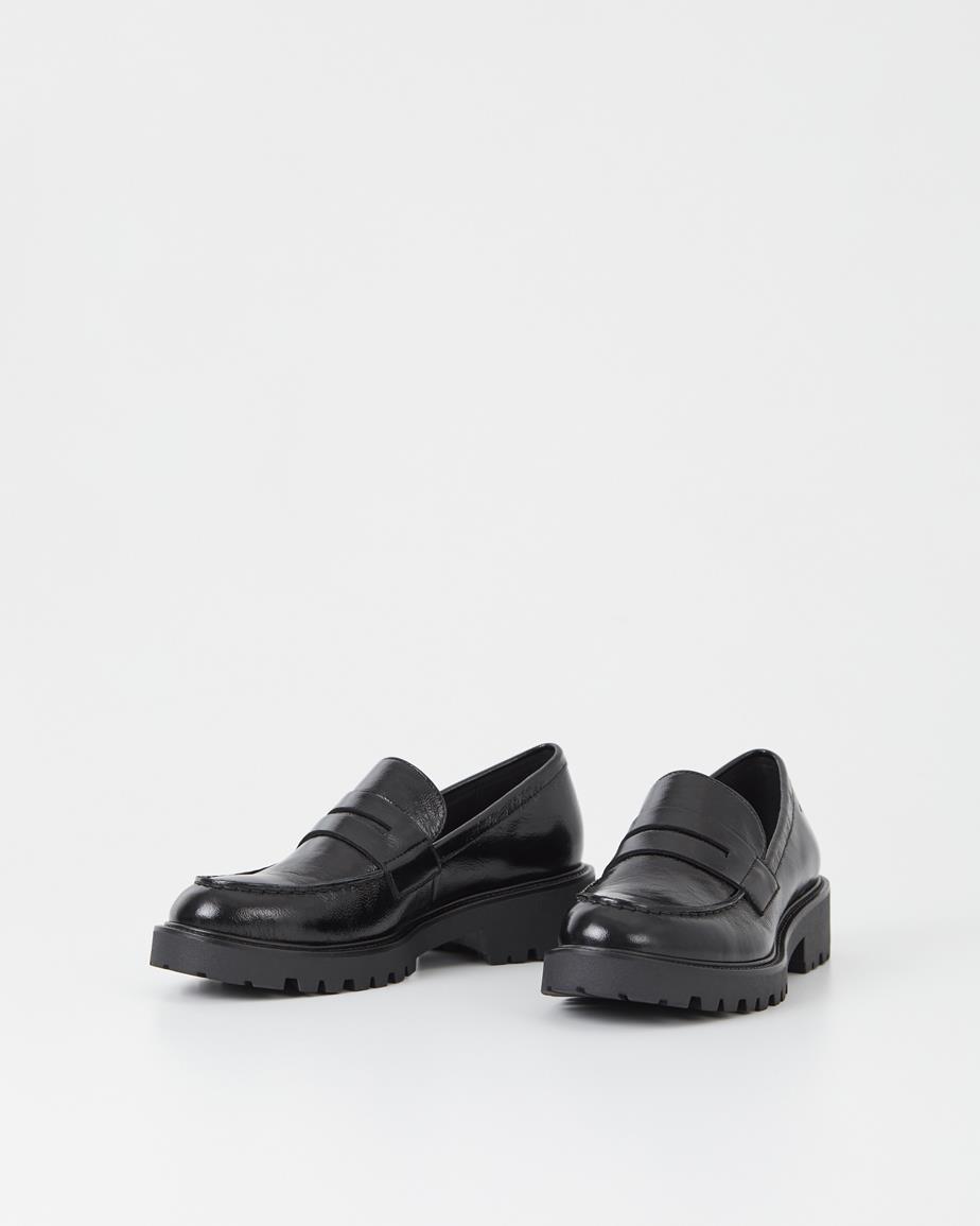 Kenova loafers Černá, Lakovaná Kůže