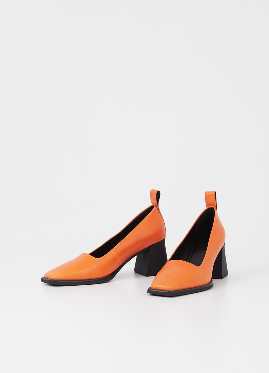 Hedda pumps Orange läder