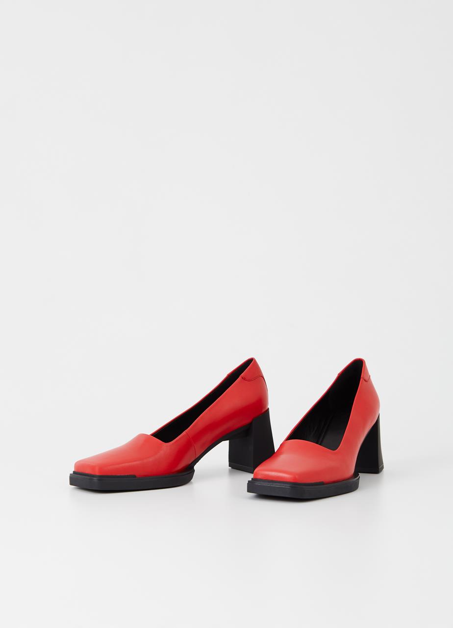 Edwina sapatos de salto alto Vermelho couro