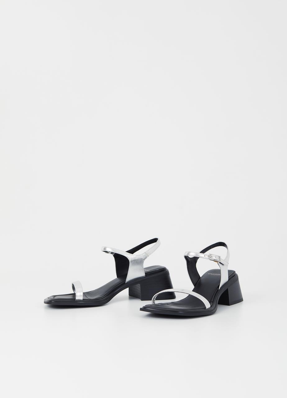 Ines sandals Silver metallic leather