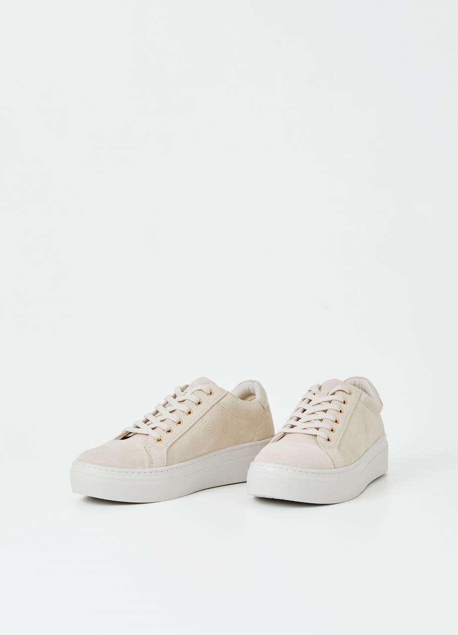 Zoe platform sneaker Offwhite veloursleder