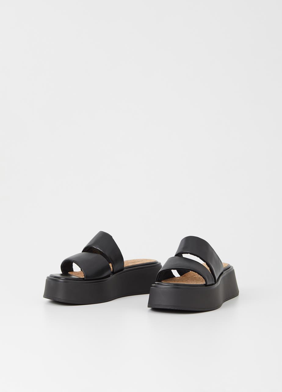 Courtney sandals Black leather imitation