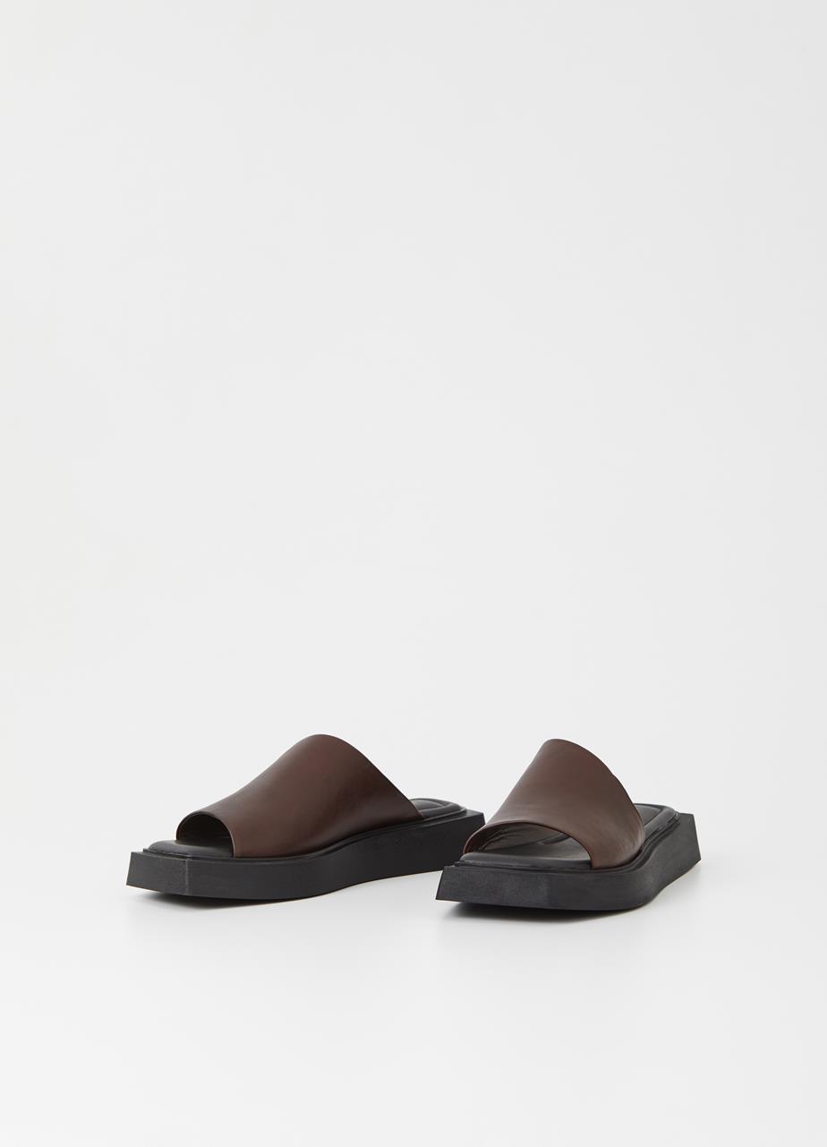 Evy sandalias Marrón Oscuro cuero
